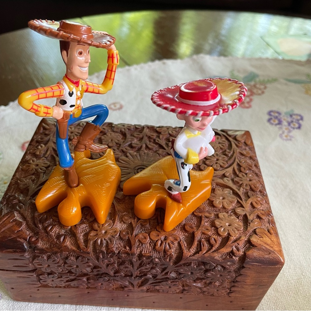 Vintage Disney Toy Story 2 McDonald's Happy Meal Interlocking Woody & Jessie 4" - Picture 7 of 11